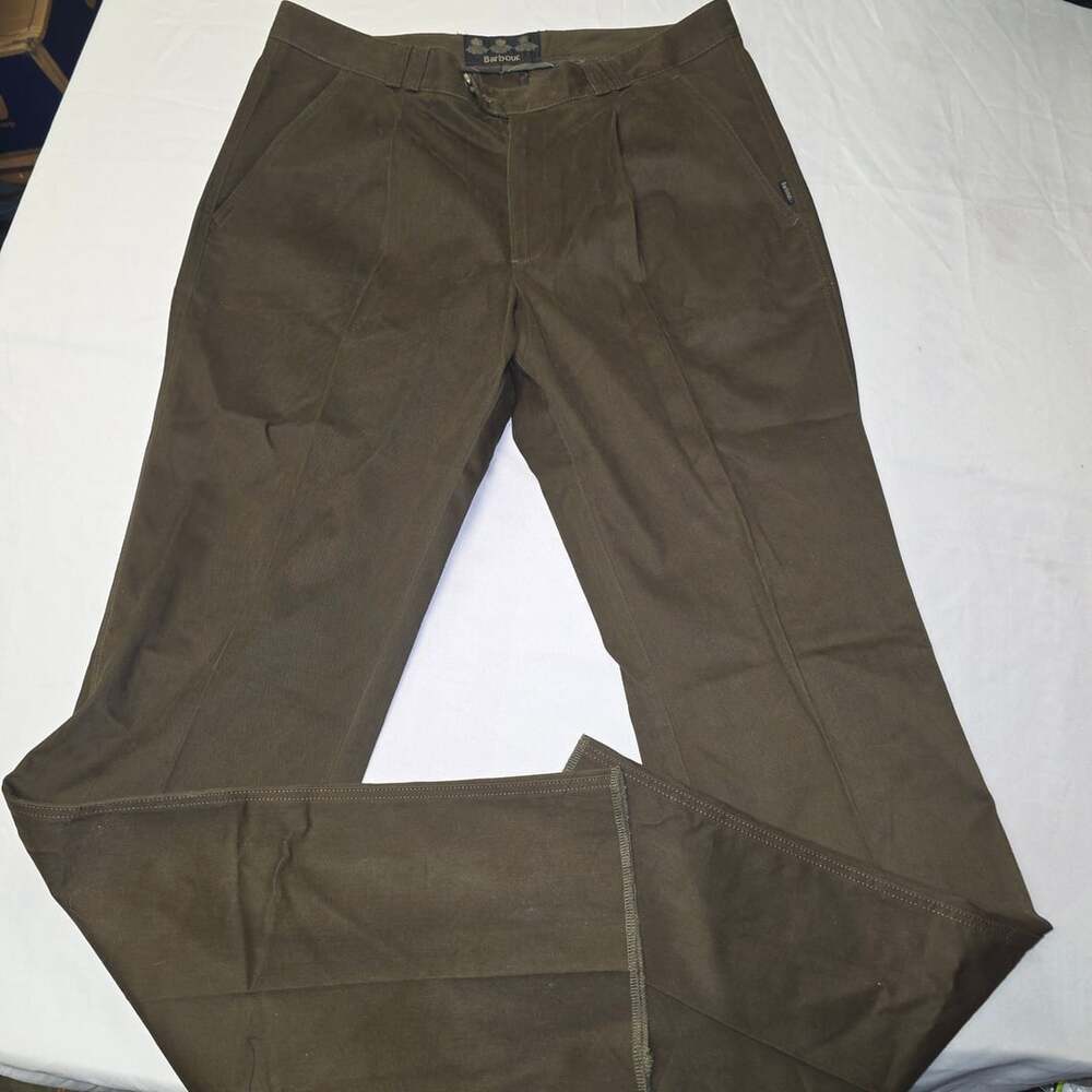 Barbour Men's Olive Green Pleated Dress Pants Trousers Size 36